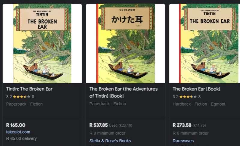The Adventures Of TinTin The Broken Ear by Herge Cartoon comic book collectable graphic novel
