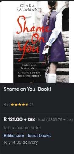 Shame On You by Clara Salaman book crime beaten & brainwashed