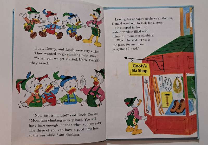 Walt disney's Donald Duck Mountain Climber kids children's picture book bedtime story classic