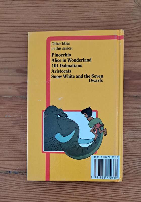 Walt Disney's Jungle book 1987 kids children's classic bedtime story picture book