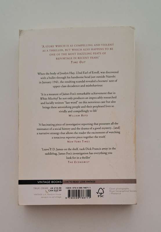 White Mischief The Murder of Lord Erroll by James Fox Africa History true crime mystery biography