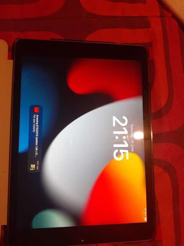 IPAD 9 9th generation  10.2" wifi  256 gig light grey  with a cover