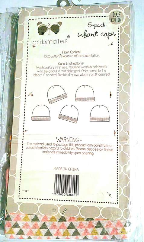 Cribmates Soft Baby Beanies (5 pack)
