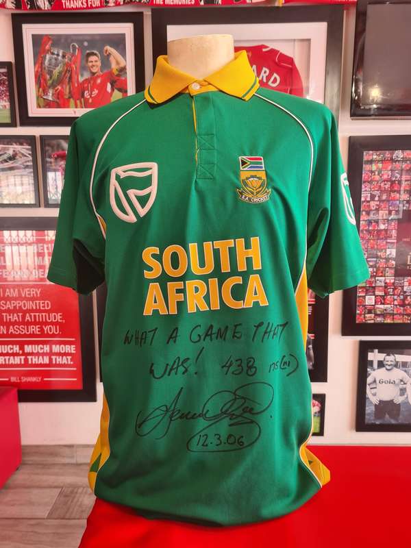 Herschelle Gibbs Signed South African ODI Cricket Shirt 438