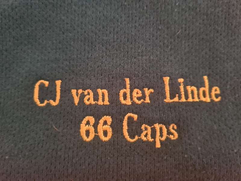 Springbok Match Used Jersey  CJ Van Der Linder #17