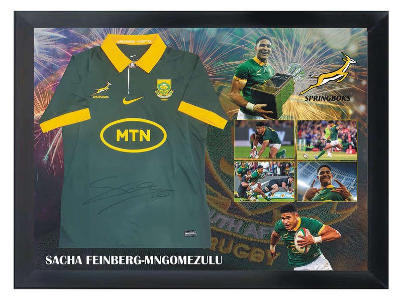 Springbok Jersey Signed by Sacha Feinberg-Mngomezulu  (UNFRAMED)