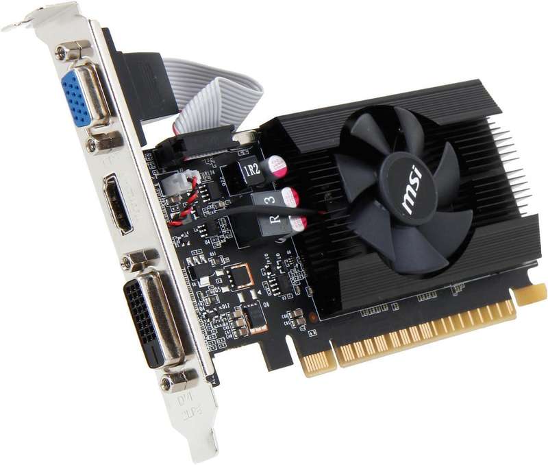 MSI GEFORCE GT 720 GPU | N720 - 2GD3LP | 2 GB DDR3 VRAM | 192 CUDA CORES