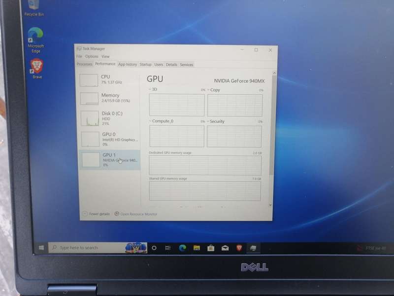 Dell 5580 Core i7 7th Gen, 2GB NVIDIA GRAPHICS ONBOARD, 16GB ddr4, 256GB SSD, Battery excellence