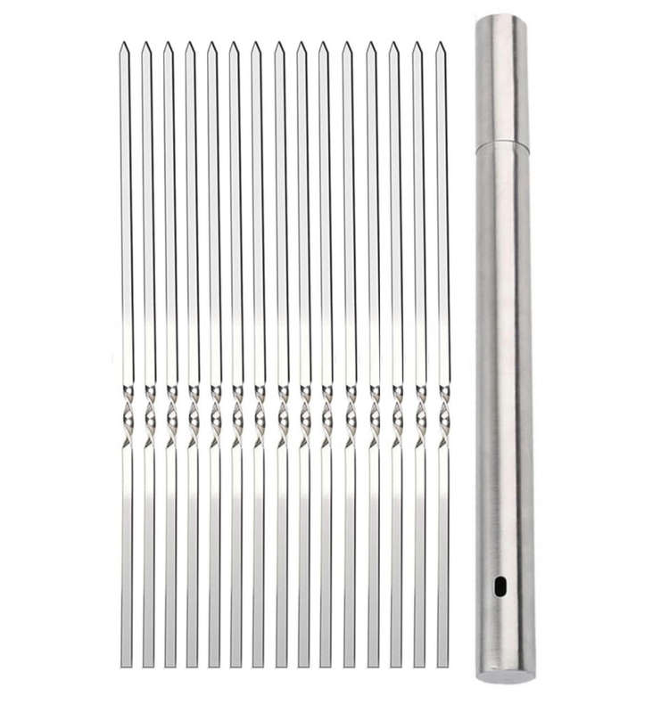 Steel Braai Skewers & Storage Tube