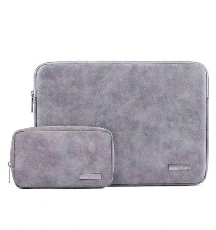 Canvas Artisan 13-Inches Laptop Sleeve & Accessory Pouch - Grey