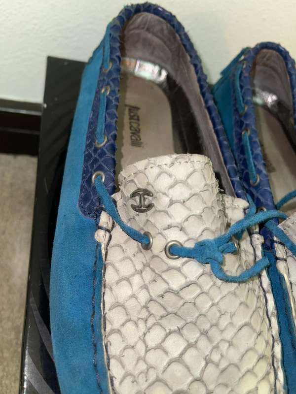 Just Cavalli by Robert Cavalli Mens Shoe - Snake Blue