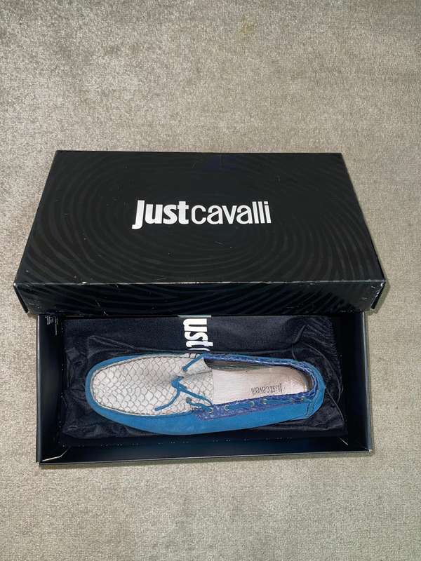Just Cavalli by Robert Cavalli Mens Shoe - Snake Blue