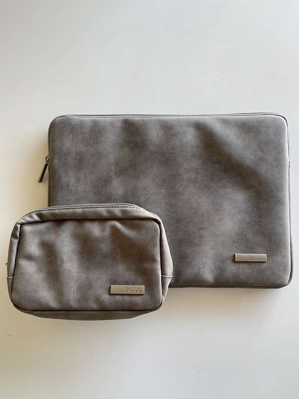 13-Inches Laptop Sleeve & Accessory Pouch - Grey