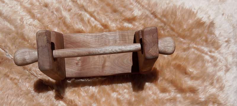 Toilet roll holder made from jacaranda wood