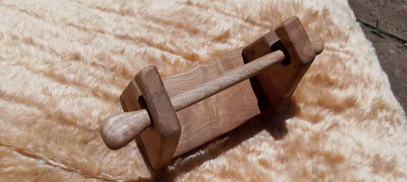 Toilet roll holder made from jacaranda wood