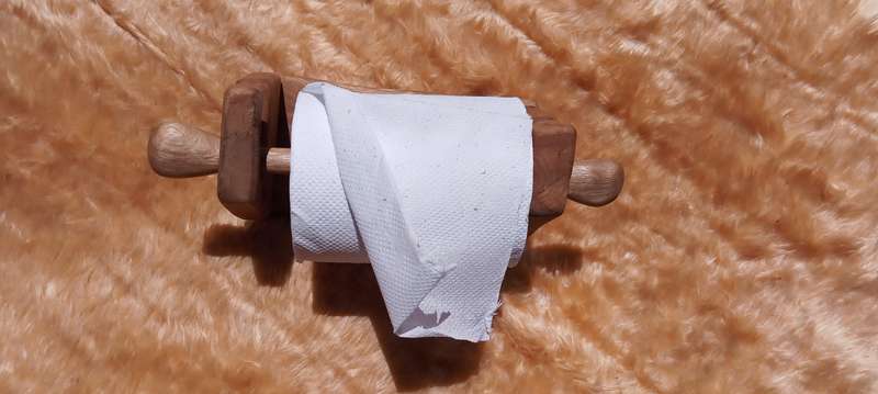 Toilet roll holder made from jacaranda wood