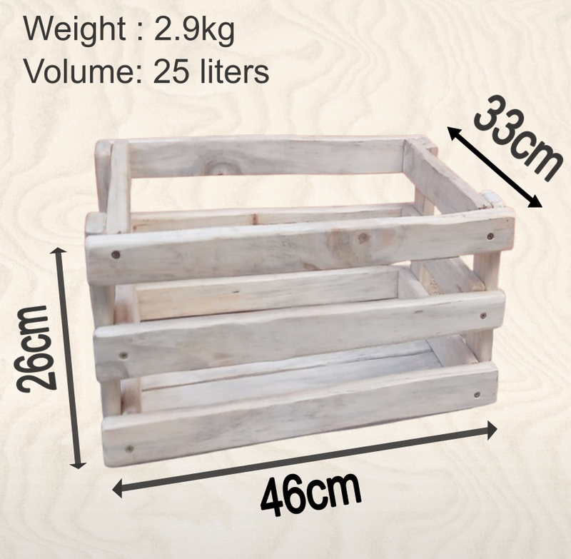 Natural Pine Storage Crate (46cm x 33cm x 26cm)