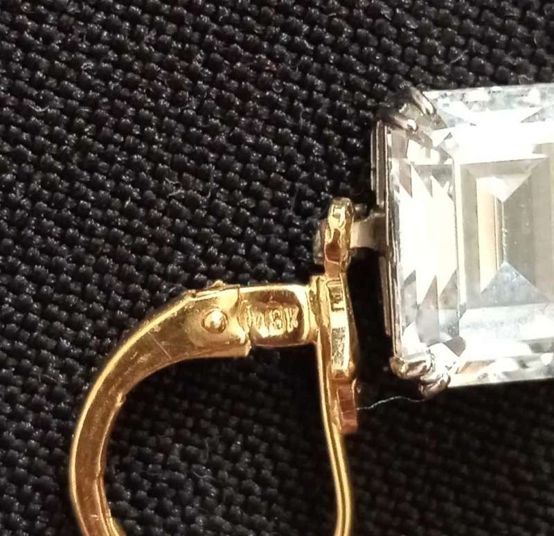 Vintage 18k white and yellow gold earrings