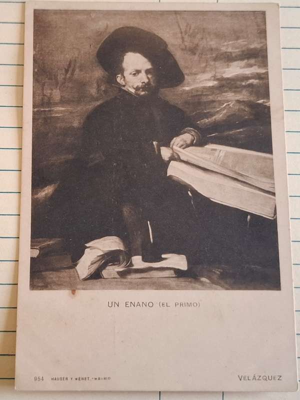 Antique Postcard - Diego Velázquez  - The Jester Don Diego de Acedo, "The Cousin,  - Spanish Printe