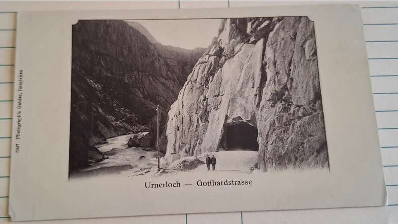 Antique Postcard - Urnerloch -  Gotthardstrasse, Interlaken Switzerland.