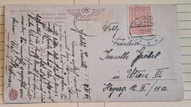 Antique Postcard - 1924 - Hermann Rüdisühli (1864-1944) Swiss Artist