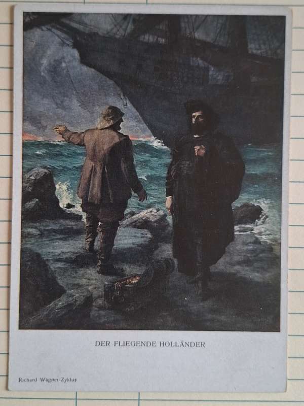 Antique Postcard - 1917 - "Der Fliegende Hollander - Richard Wagner-Zyklus"