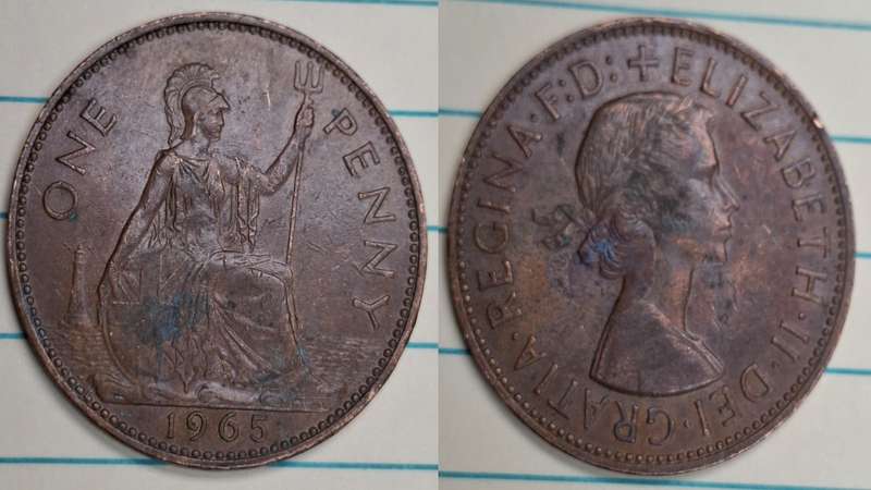 1965 - UK - 1 Penny - Elizabeth II - Demonetised Aug 1971 - Bronze