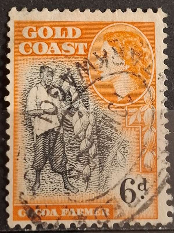 1952-1954 - Ghana - 6P -  Local Motifs & Queen Elizabeth II