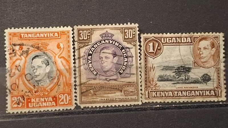 1938 - Kenya, Uganda and Tanganyika - 20c + 30c + 1Sh - King George VI