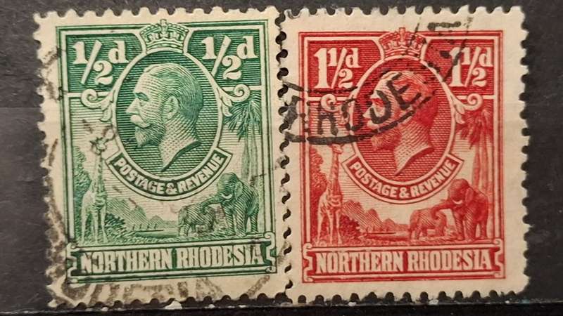 1925 - Zambia (Northern Rhodesia) - ½P + 1½P - King George V