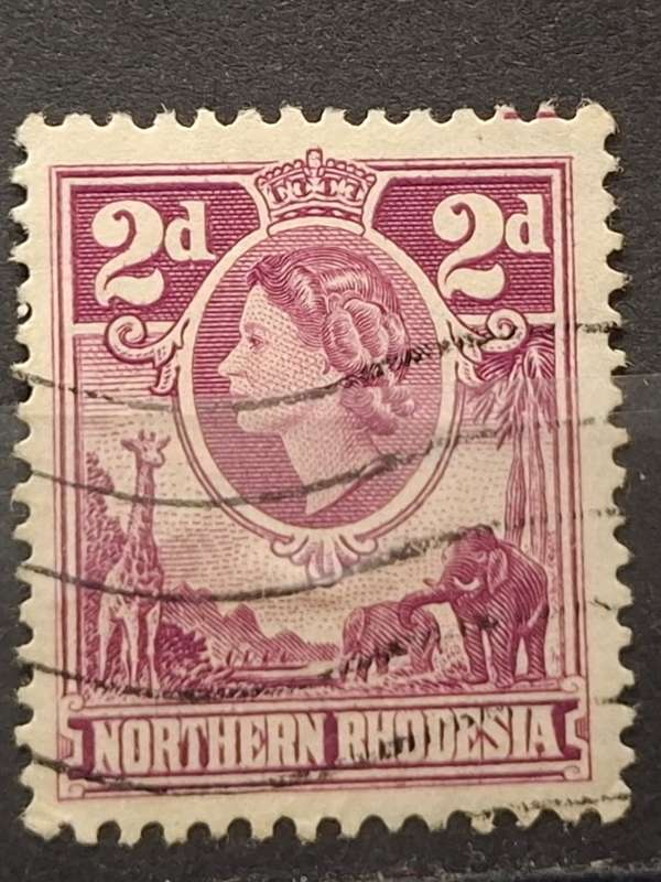 1953 - Zambia (Northern Rhodesia) - 2P - Queen Elizabeth II