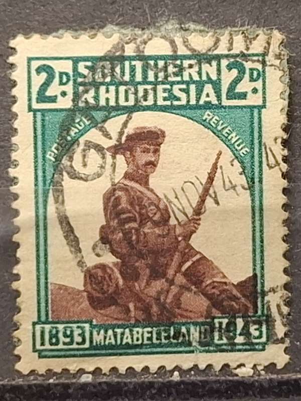 1943 - Zimbabwe (Southern Rhodesia) - 2P   - The 50th Anniversary of the Occupation of Matabeleland
