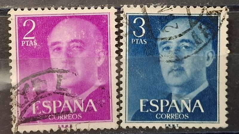 1956 - Spain - 2Pta + 3Pta - General Franco