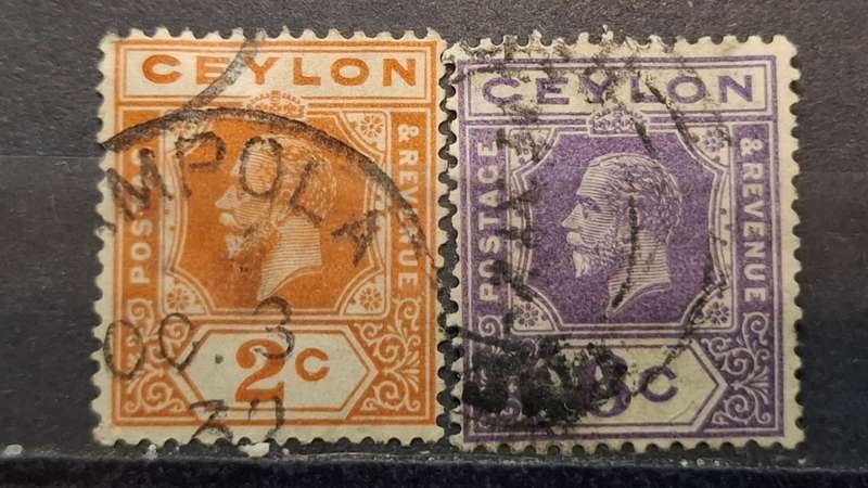 1911-1925 - Ceylon - 2c + 5c - King George V