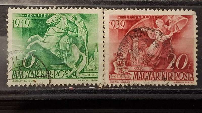 1940 - Hungary - 6f + 20f  - The 20th Anniversary of Admiral Horthy's Regency