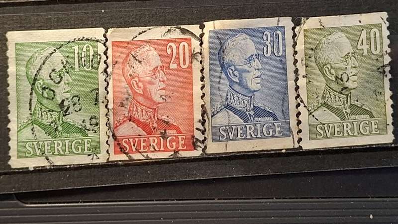 1939 -1942  - Sweden - 10 + 20 + 30 + 40 ÖRE - King Gustaf V