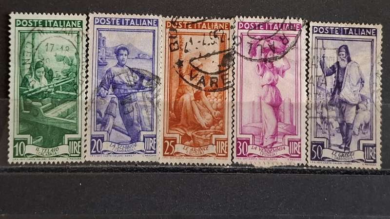 1950 - Italy - 10 + 20 + 25 + 30 + 50l - Italy at Works