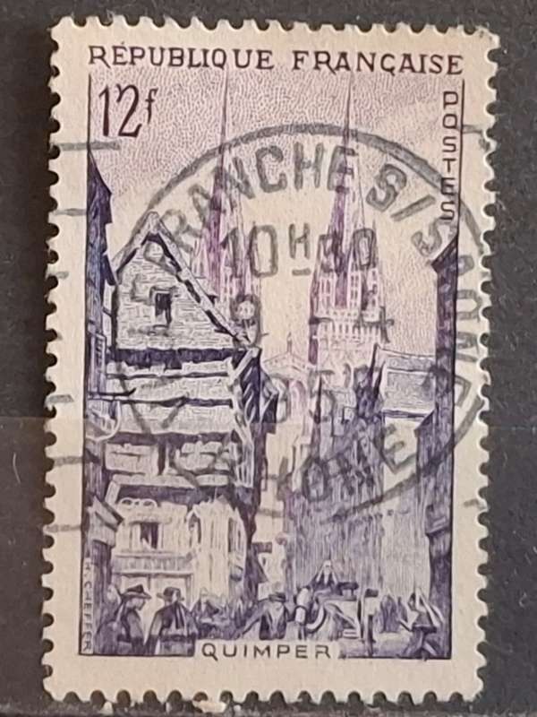 1954 - France  - 12Fr - New Daily Stamps - Postmark Villefranche-sur-Saone 