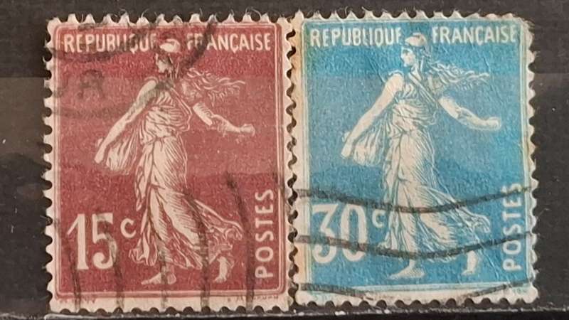1925-1926 - France  - 15c + 30c - Sower
