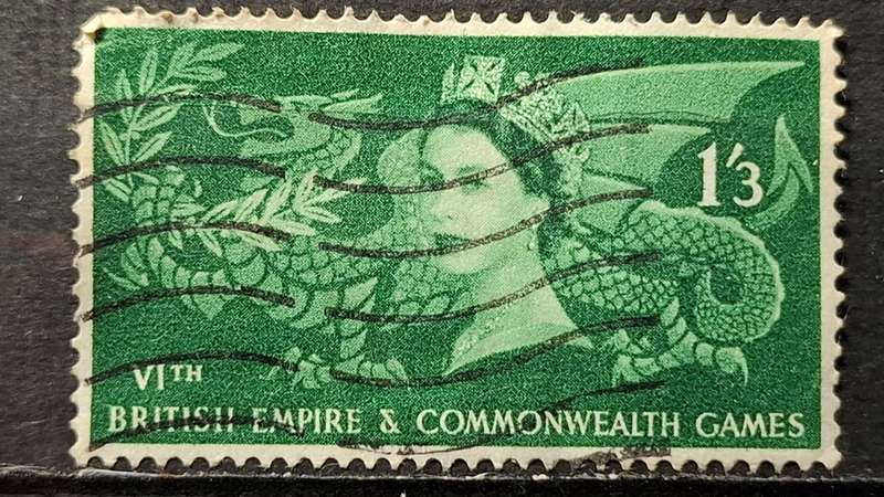 1958 - UK - 1´3Sh´P - Flag with British Empire and Commonwealth Games Emblem