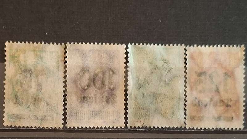 1923 -  German Empire  - 75/1000T.Mk./Mk. + 100/100T.Mk./Mk. +  125/1000T.Mk./Mk. +  100/100T.Mk./Mk