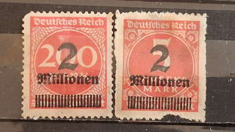 1923 -  German Empire  - Unused - 2/200Mi.Mk./Mk. + 2/500Mi.Mk./Mk. - Daily Stamps