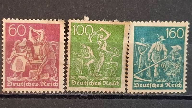 1921 -  German Empire  - 60Mk. + 100Mk. + 160Mk. - Daily Stamps