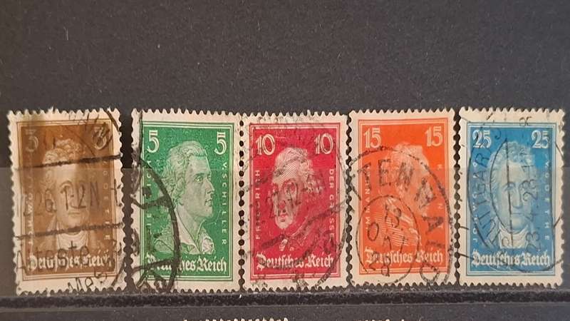 1926 -  German Empire  - 3Pfg. + 5Pfg. + 10Pfg. + 15Pfg. + 25Pfg. - Famous Germans