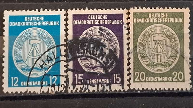 1954 -  German Empire  - 12Pfg + 15Pfg + 20Pfg - Coat of Arms