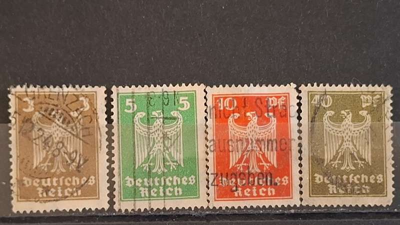 1924 -  German Empire  - 3Pfg. + 5Pfg. + 10Pfg. + 40Pfg. - New national Eagle