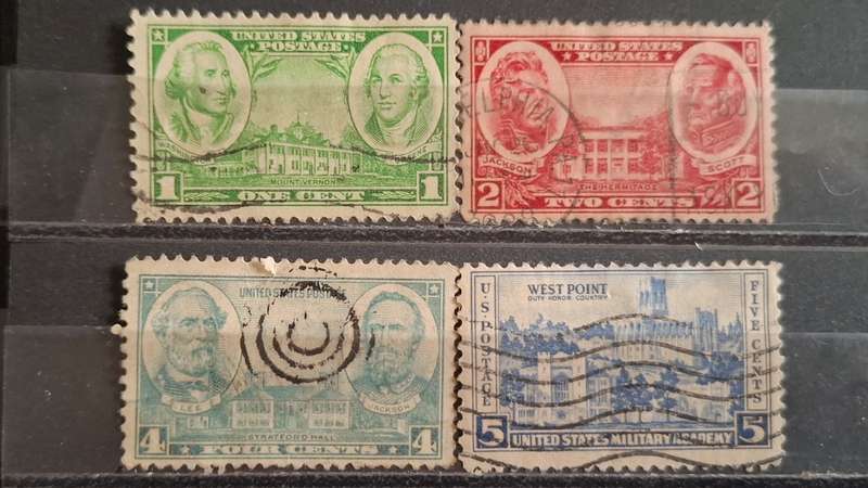 1936-1937 - USA - 1c + 2c + 4c + 5c - Army Issue