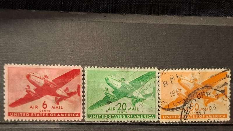 1941 -1944 - USA - 6C + 20C + 50C - Twin-Motor Transport Plane