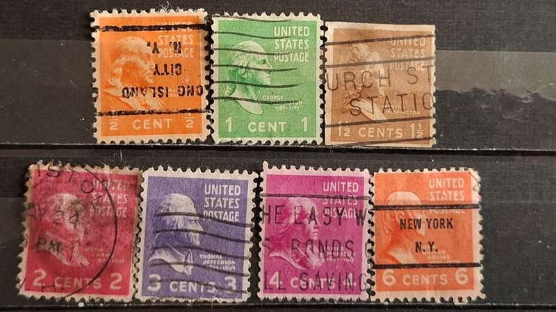 1938-1939 - USA - ½C + 1C + 1½C +  2C + 4C + 6C - Presidential Issue
