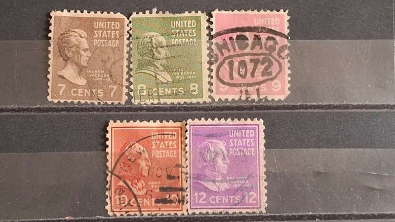 1938-1939 - USA - 7C + 8C +  9C + 10C + 12C - Presidential Issue